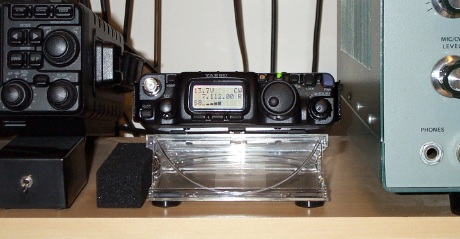 FT-817 with stand on the shelf.